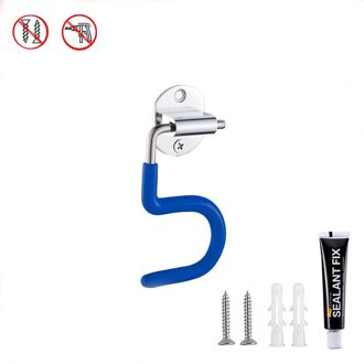 Multifunctionele Mop Frame Van Keuken Accessoires Wandmontage Mop Rack Opslag Plank 1-4 Positie Badkamer Borstel bezem Houder blauw 1