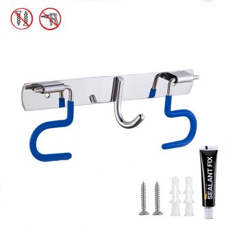 Multifunctionele Mop Frame Van Keuken Accessoires Wandmontage Mop Rack Opslag Plank 1-4 Positie Badkamer Borstel bezem Houder blauw 2