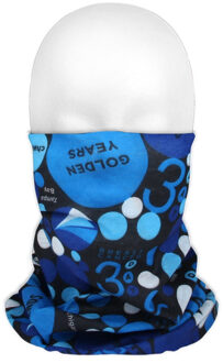 Multifunctionele morf sjaal blauw met cirkel print voor volwassenen