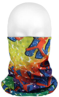 Multifunctionele morf sjaal gekleurd met artistieke print