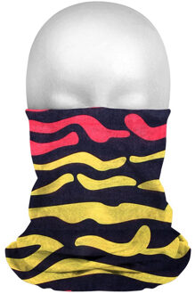 Multifunctionele morf sjaal gekleurde tijger print zwart/geel/rood voor volwassenen