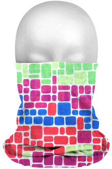 Multifunctionele morf sjaal gekleurde vakjes print voor volwassenen