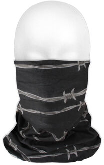 Multifunctionele morf sjaal zwart met prikkeldraad
