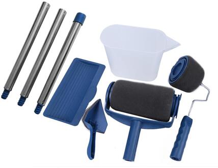 Multifunctionele Muur Decoratieve Verf Roller Hoek Borstel Handvat Tool Diy Huishoudelijke Eenvoudig Te Bedienen Schilderij Borstels Kit 8stk