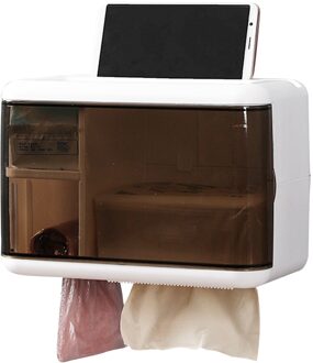 Multifunctionele Muur Gemonteerde Tissue Doos Toiletpapier Opbergdoos Punch-Gratis Huishoudelijke Badkamer Accessoires H03