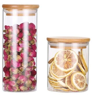 Multifunctionele Opslag Fles Stapelbaar Transparant Glas Keuken Gedroogd Fruit Snack Opslag Fles Voedsel Bulk Verzegelde Container 550ml