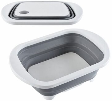 Multifunctionele Opvouwbare Snijplank Schotel Bad 3 In 1 Opvouwbare Sink Keuken Benodigdheden Afvoer Mand Outdoor Camp Draagbare Bassins