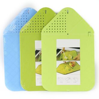 Multifunctionele Opvouwbare Spoelen Chop Board Groenten Fruit Snijplank Zeef Snijplank Multifunctionele Keuken Tool Groen MYDING
