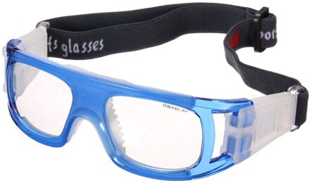 Multifunctionele Outdoor Sport Veiligheid Bril Fietsen Basketbal Voetbal Sport Ski Veiligheidsbril Elastische Zonnebril blauw