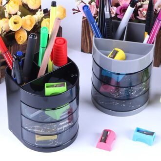 Multifunctionele Pen Potlood Houder Drie Layer Desktop Lade Organizer Staionery 20CB
