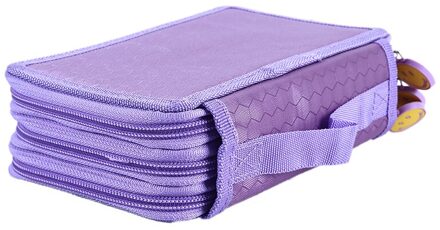 Multifunctionele Pencil Bag Potlood Pen Gordijn Strentch Student Stof Grote Capaciteit Etui Pen Box School Kantoorbenodigdheden paars