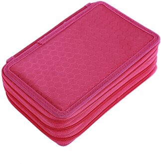 Multifunctionele Pencil Bag Potlood Pen Gordijn Strentch Student Stof Grote Capaciteit Etui Pen Box School Kantoorbenodigdheden roos rood