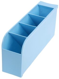 Multifunctionele Plastic 4 Cellen Desktop Opbergdoos Bureau Briefpapier Houder Cosmetica Diversen Afstandsbediening Organizer