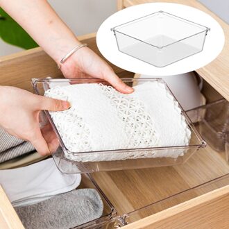 Multifunctionele Plastic Stapelbaar Bureau Lade Organizer Cosmetica Ondergoed Briefpapier Opslag Divider Container Netjes Huishouden 15.3x15.3x5.2cm