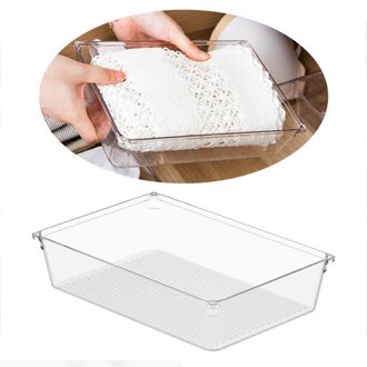 Multifunctionele Plastic Stapelbaar Bureau Lade Organizer Cosmetica Ondergoed Briefpapier Opslag Divider Container Netjes Huishouden 23x15.3x5.2cm