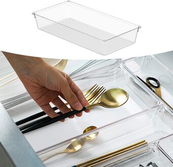 Multifunctionele Plastic Stapelbaar Bureau Lade Organizer Cosmetica Ondergoed Briefpapier Opslag Divider Container Netjes Huishouden 30.6x15.3x5.2cm