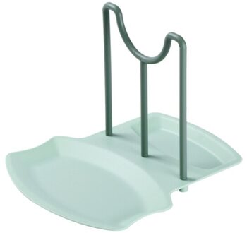 Multifunctionele Pollepel Lepel Rest Holder Werktuig Organisator Spatel Houder Rekken Pot Deksel Opslag Pad Keuken Opslag Plank Kookgerei licht groen