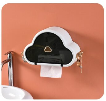 Multifunctionele Punch-Gratis Plank Creatieve Muur Gemonteerde Huishoudelijke Wc Opslag Tissue Doos Waterdichte Badkamer Accessoires whit