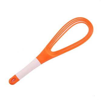 Multifunctionele Roterende Handleiding Eiklopper Mixer Mini Plastic Keuken Ei Garde Bakken Hulpmiddel Ei Roerwerk Siliconen Milieuvriendelijke oranje