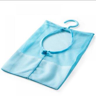Multifunctionele Ruimtebesparend Opknoping Mesh Zakken Kleding Houder Organizer Voor Slaapkamer Opknoping Opslag Woondecoratie blauw-29cm x 22cm