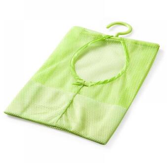 Multifunctionele Ruimtebesparend Opknoping Mesh Zakken Kleding Houder Organizer Voor Slaapkamer Opknoping Opslag Woondecoratie groen-29cm x 22cm