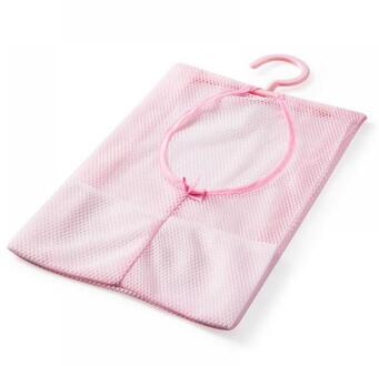 Multifunctionele Ruimtebesparend Opknoping Mesh Zakken Kleding Houder Organizer Voor Slaapkamer Opknoping Opslag Woondecoratie roze-29cm x 22cm