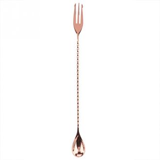 Multifunctionele Rvs Menglepel Spiraal Patroon Cocktail Lepel Bar Lepels Barman Dubbele Hoofd Roer Lepel Bar Tool 2