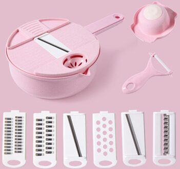 Multifunctionele Salade Uten Groente Chopper Wortelen Aardappelen Handmatig Gesneden Versnipperen Rasp Voor Keuken Gemak Groente Tool roze