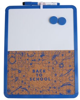 Multifunctionele Schrijfbord Droge Wissen Chidren Graffiti Board Combo Wit Board & Kurk Boord Met Whiteboard Pen push Pin blauw