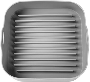 Multifunctionele Siliconen Pot Lucht Friteuses Oven Verwarmd Lade Mand Hittebestendig Dikke Bbq Brood Kip Pizza Mand Bakplaat grijs