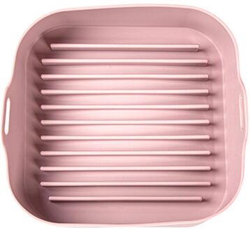 Multifunctionele Siliconen Pot Lucht Friteuses Oven Verwarmd Lade Mand Hittebestendig Dikke Bbq Brood Kip Pizza Mand Bakplaat roze