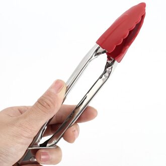 Multifunctionele Siliconen Rvs Barbecue Tang Warmte Gebruiksvoorwerp Voedsel Buffet Steak Brood Clip Hittebestendigheid Keuken Gereedschap groen