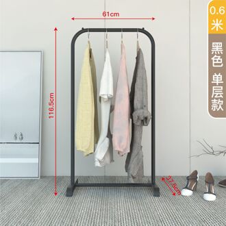 Multifunctionele Slaapkamer Vloer Jas Rekken Droogrek Draagbare Balkon Opslag Droogrek Creatieve Kleding Store Display Rekken 0.6m zwart