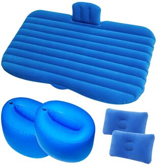Multifunctionele Sofa Kussen Outdoor Camping Mat Kussen Auto Lucht Opblaasbare Travel Matras Bed Voor Auto Achterbank Matras Blauw