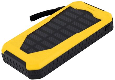 Multifunctionele Solar Mobiele Stroomvoorziening 8000Mah Hoge Capaciteit Led Solar Panel Charger Outdoor Draagbare Dual Usb Power Bank geel