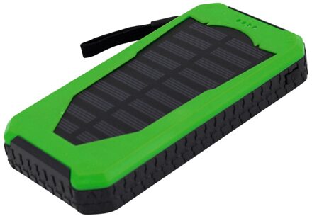 Multifunctionele Solar Mobiele Stroomvoorziening 8000Mah Hoge Capaciteit Led Solar Panel Charger Outdoor Draagbare Dual Usb Power Bank groen