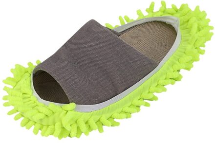 Multifunctionele Stof Stofdoek Mop Slippers Schoenen Cover Wasbare Herbruikbare Microfiber Voet Sokken Floor Cleaning Tools Schoen Cover groen