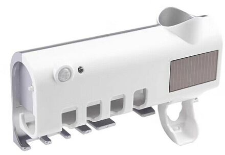 Multifunctionele Tandenborstel Sterilisator Ultraviolette Uv Licht Wit Zwart Automatische Tandpasta Dispenser Badkamer Accessoires