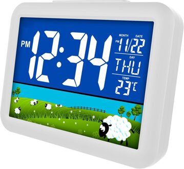 Multifunctionele Thermometer Hygrometer Klok En Wekker Led Backlight Kleur Digitale Snooze Klok Usb Kabel Scherm