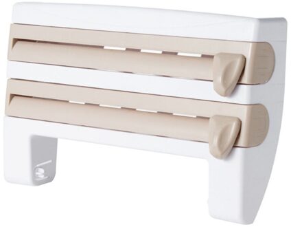 Multifunctionele Thuis Keuken Film Saus Fles Opbergrek Papier Dispenser Conserveermiddel Film Rack Keuken Accessoire (Wit) khaki