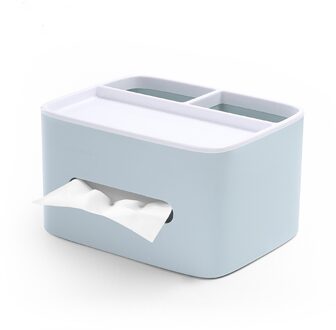 Multifunctionele Tissue Box Praktische Eenvoudige Desktop Woonkamer Afstandsbediening Opbergdoos Home Decoratie blauw