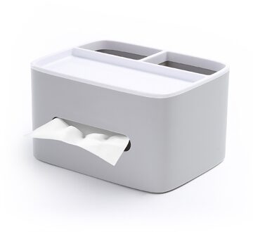 Multifunctionele Tissue Box Praktische Eenvoudige Desktop Woonkamer Afstandsbediening Opbergdoos Home Decoratie grijs