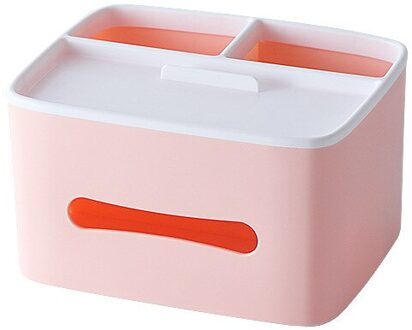 Multifunctionele Tissue Doos Papier Houder Dubbele Laag Desktop Dispenser Opslag Servet Case Organizer Afneembare Tissue Organiseren Roze