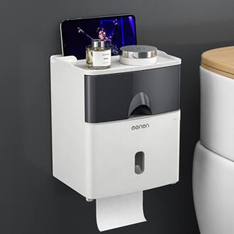 Multifunctionele Toiletrolhouder Waterdicht Wc Tissue Opbergdoos Wall Mount Badkamer Product Badkamer Accessoires zwart