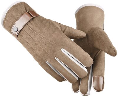 Multifunctionele Touch Telefoon Guantes Mannen Rijden Warm Houden Punt Vinger Winddicht Winter Suede Screen Handschoenen KH