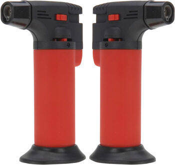 Multifunctionele turbo brander - 2x - hervulbaar - 11 cm - mini gasbrander - stormaansteker