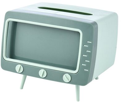 Multifunctionele Tv Vorm Tissue Doos Mobiele Telefoon Rack Huishouden Keuken Tissue Opbergdoos Woonkamer Pompen Doos Thuis groen