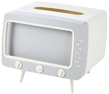 Multifunctionele Tv Vorm Tissue Doos Mobiele Telefoon Rack Huishouden Keuken Tissue Opbergdoos Woonkamer Pompen Doos Thuis wit
