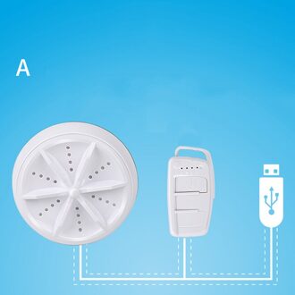Multifunctionele Ultrasone Wasmachine 9Cm Ronde Mini Draagbare Schoonmaak Tool Voor Reizen Outdoor Gebruik KIMA88 wit