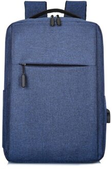 Multifunctionele USB Opladen Mannen Business Leisure School Crossbody Bag Outdoor Training voor Tieners Reizen Schoudertas blauw
